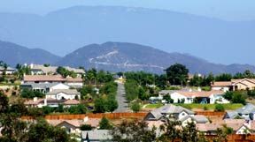 Inland Area Scene with Mountains in Background